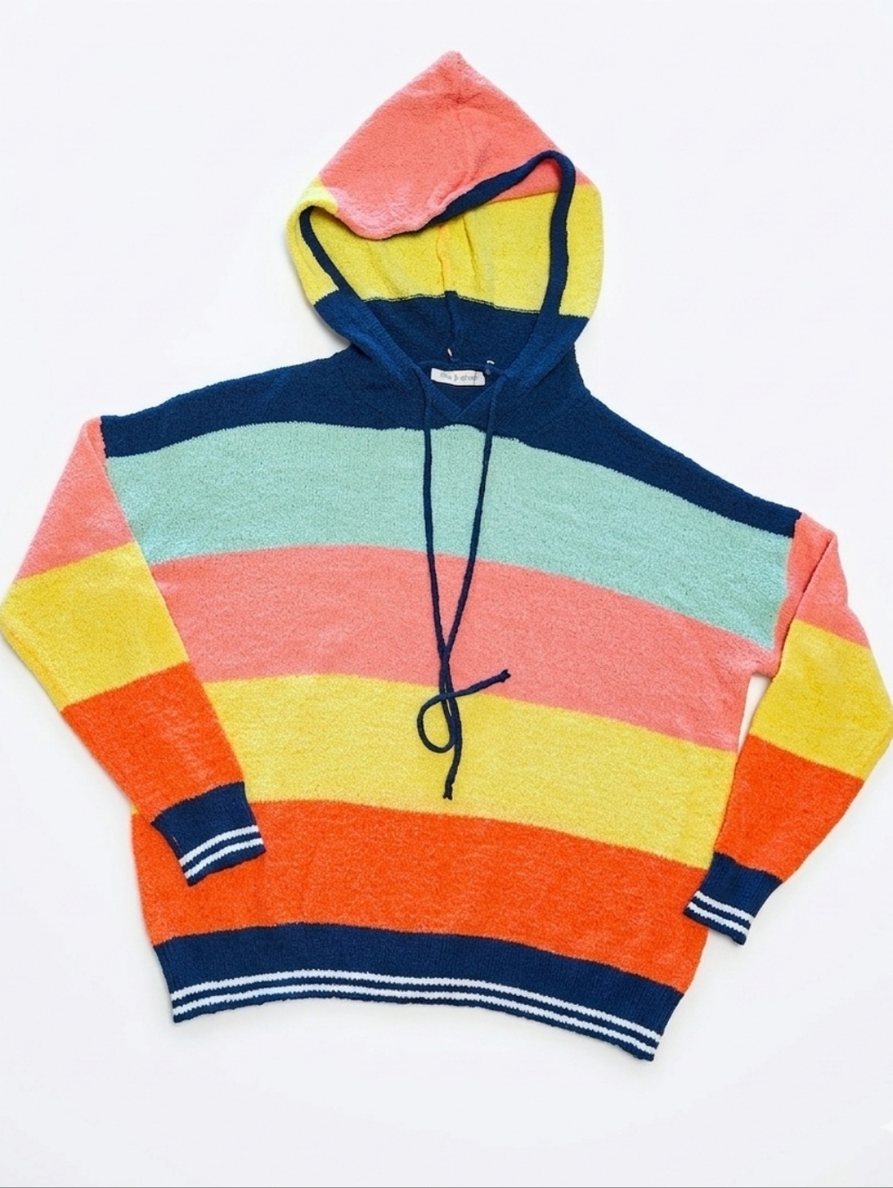 Mia & Tess Colorful Striped Hoodie Size M